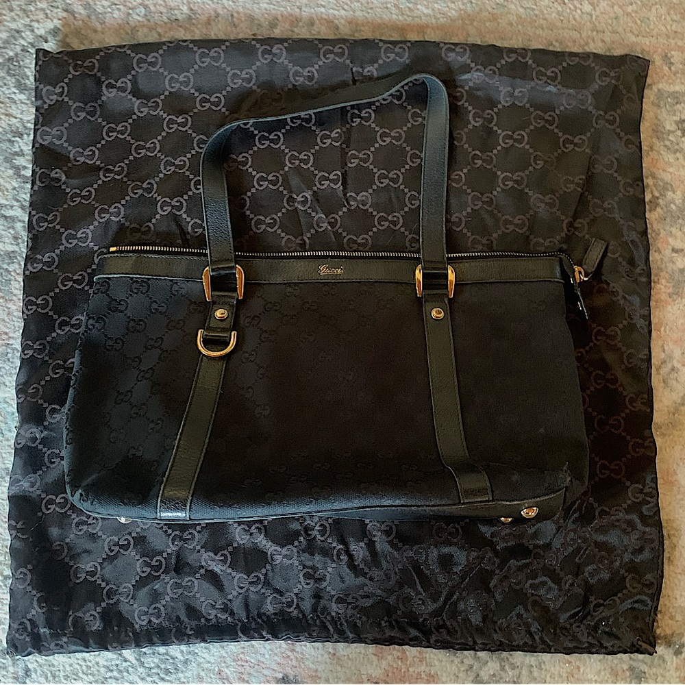 Authentic Gucci Tote- Black & Gold
